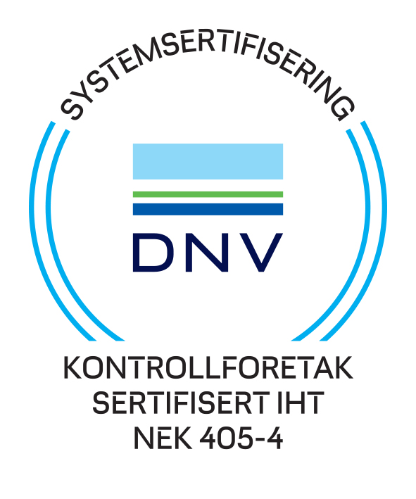 DNV – Kontrollforetak sertifisert iht. NEK 405-4
